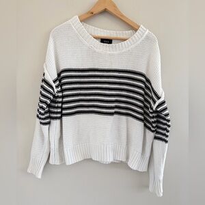 Vici Womens Medium Nautical Striped Coastal Relaxed Scandinavian Modern Sweater